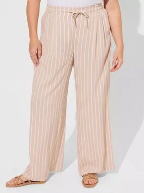 Torrid Tan Wide-Leg Linen Pants